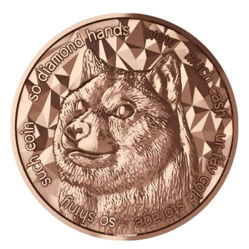2021 Doge Dogecoin 1oz Fine Copper Bu Round - Blockchain Mint