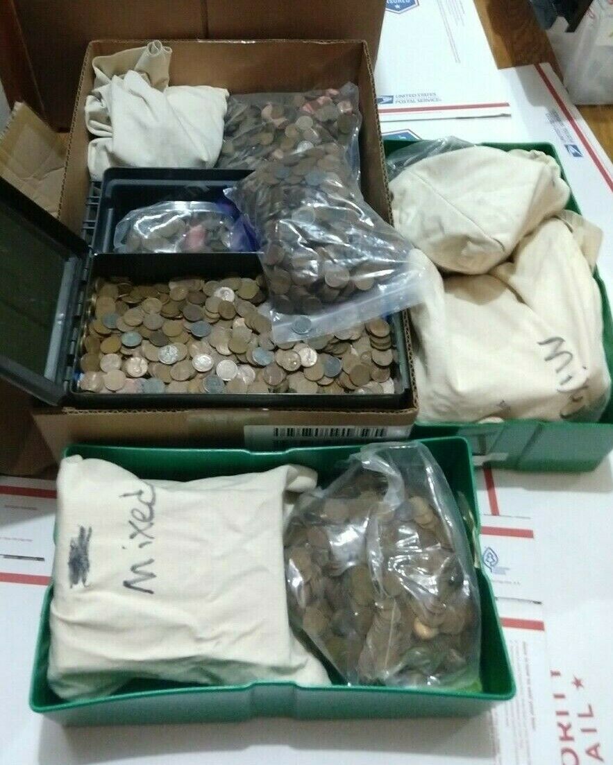 1 Lb Coin Bag Of Mixed Wheat Pennies Us Lincoln Cents Penny Estate Hoard Lot 💰