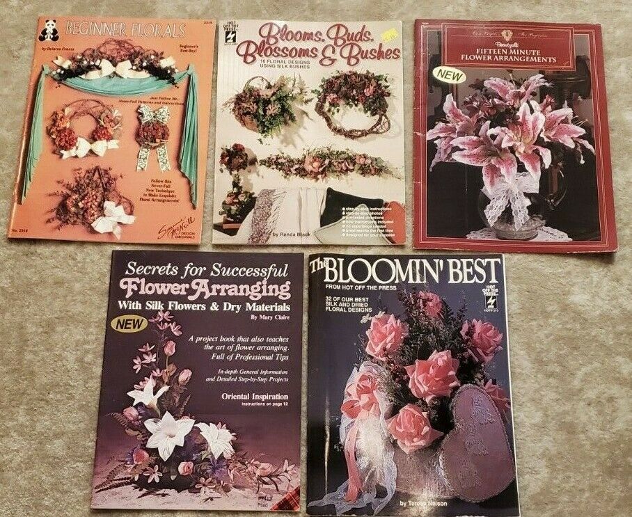 Lot Floral Design Booklets Hotp Flower Arrangements Arranging Silk Dried Bloomin