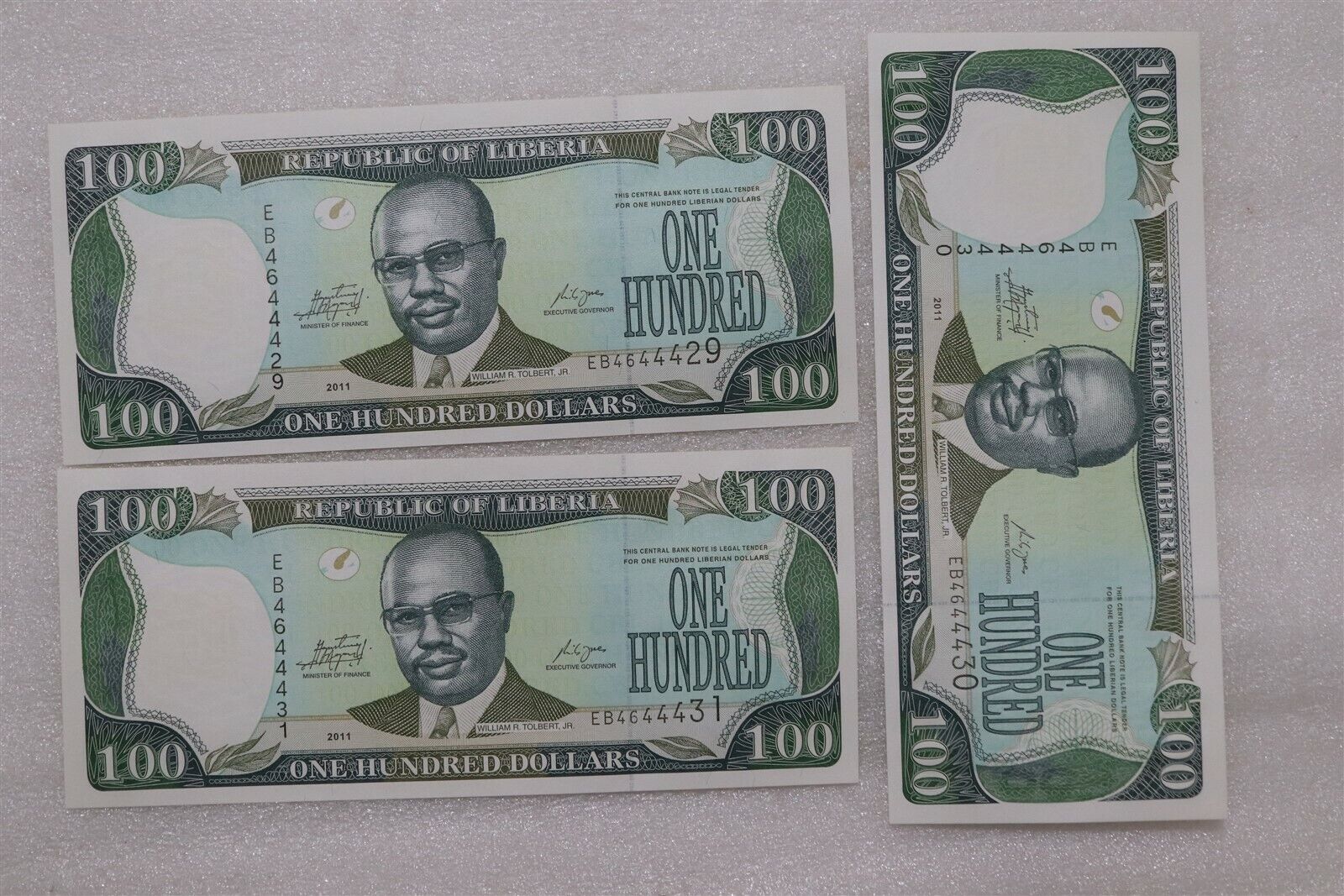 Liberia - 3 Old Banknotes B27 #68