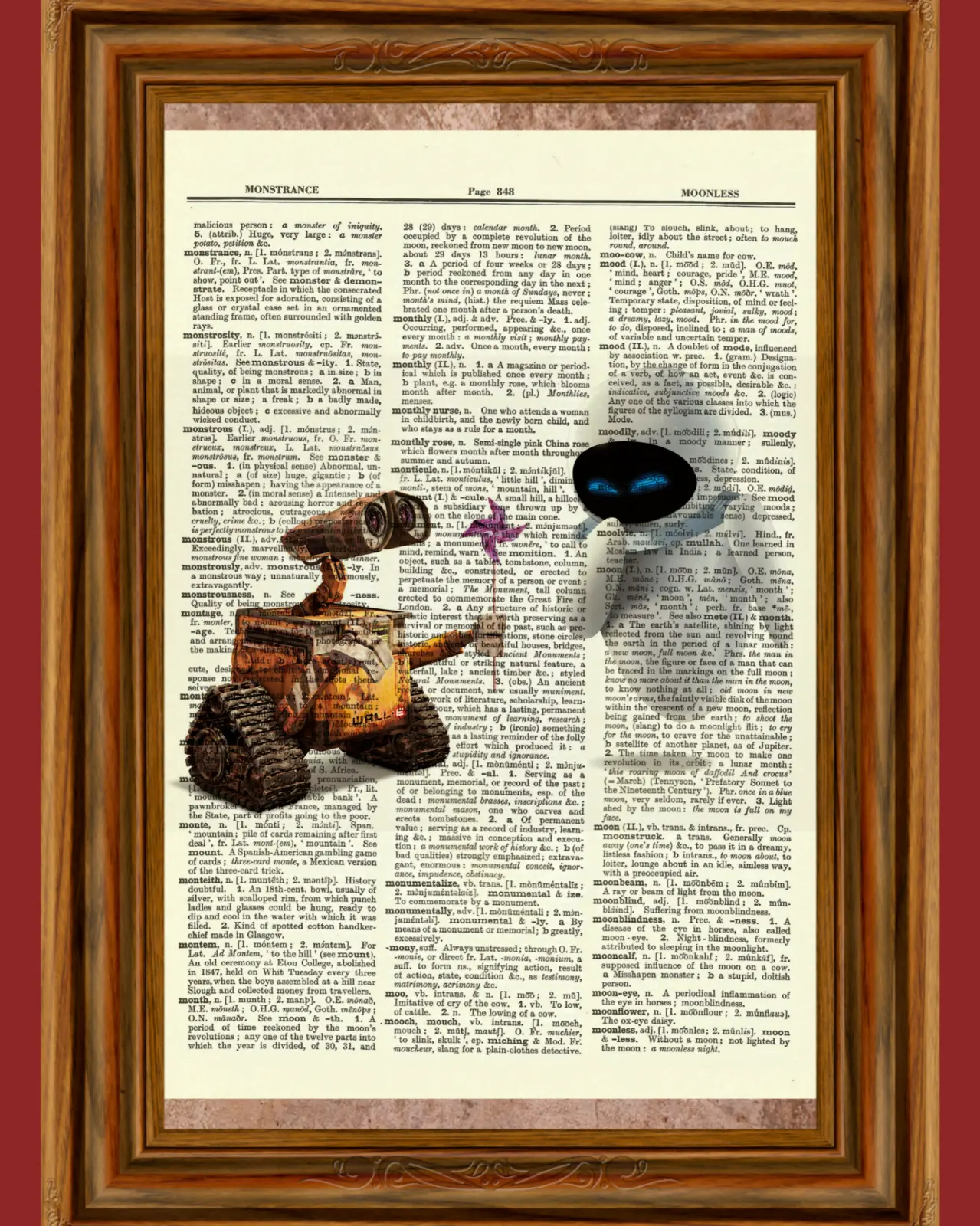 Wall-e Dictionary Art Print Picture Poster Pixar Movie Gift Robot Walle Disney