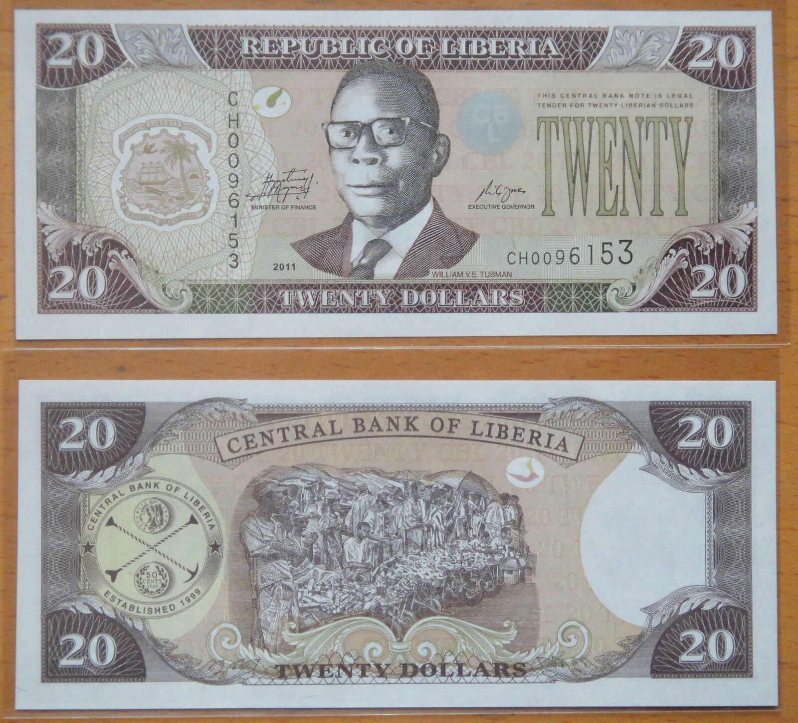 Liberia Banknote 20 Dollars 2011 Unc
