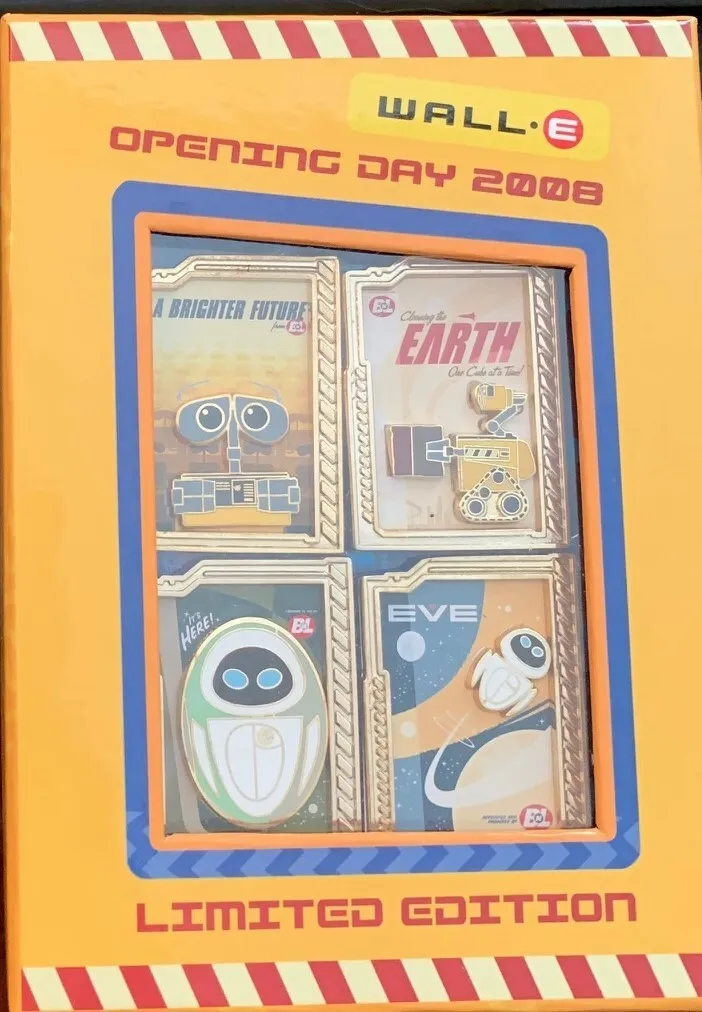 Wdw Disney Pixar's Wall-e  Eve Opening Day Poster Boxed Le 500 Pin Set