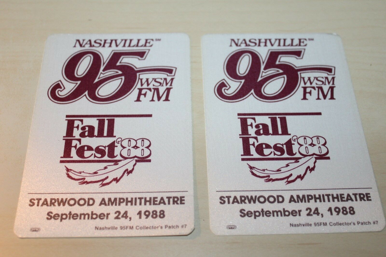 Fall Fest Country Nashville 95fm - 2 X Unusebackstage Pass  -  - Free Postage -