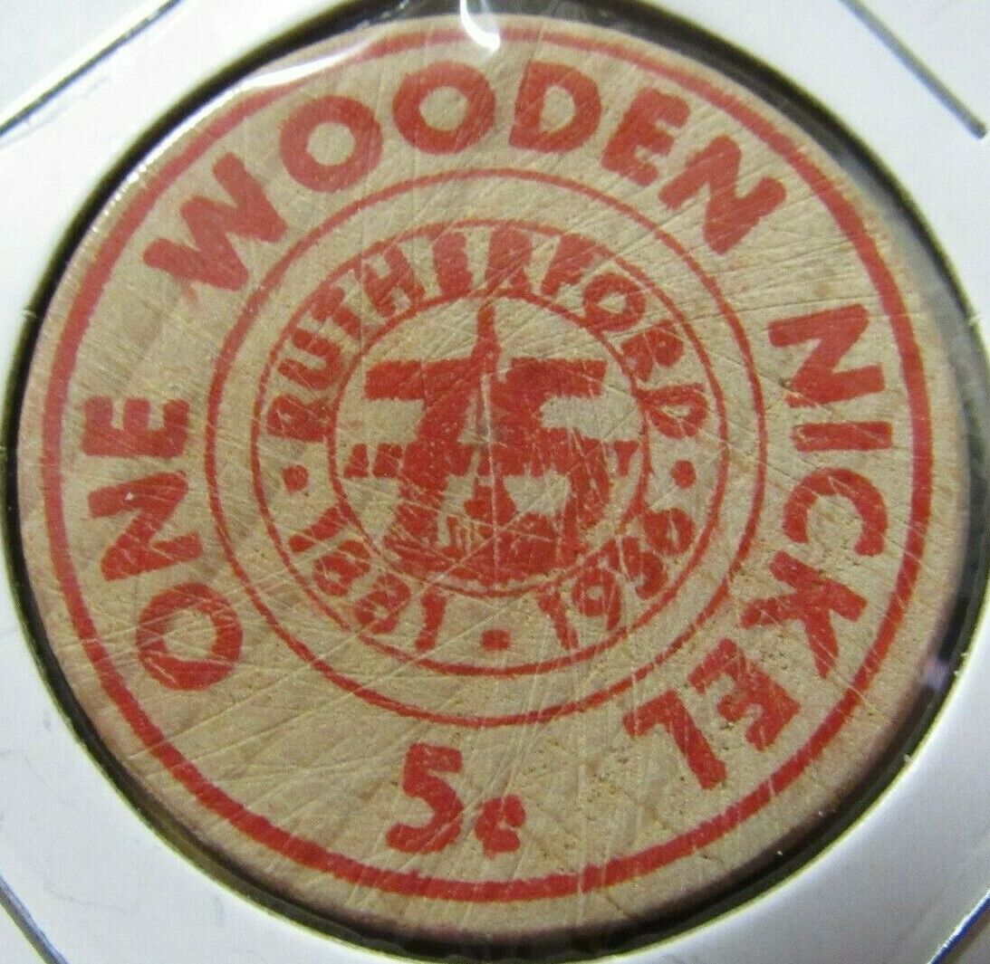 1956 Rutherford, Nj 75th Anniversary Wooden Nickel - Token New Jersey