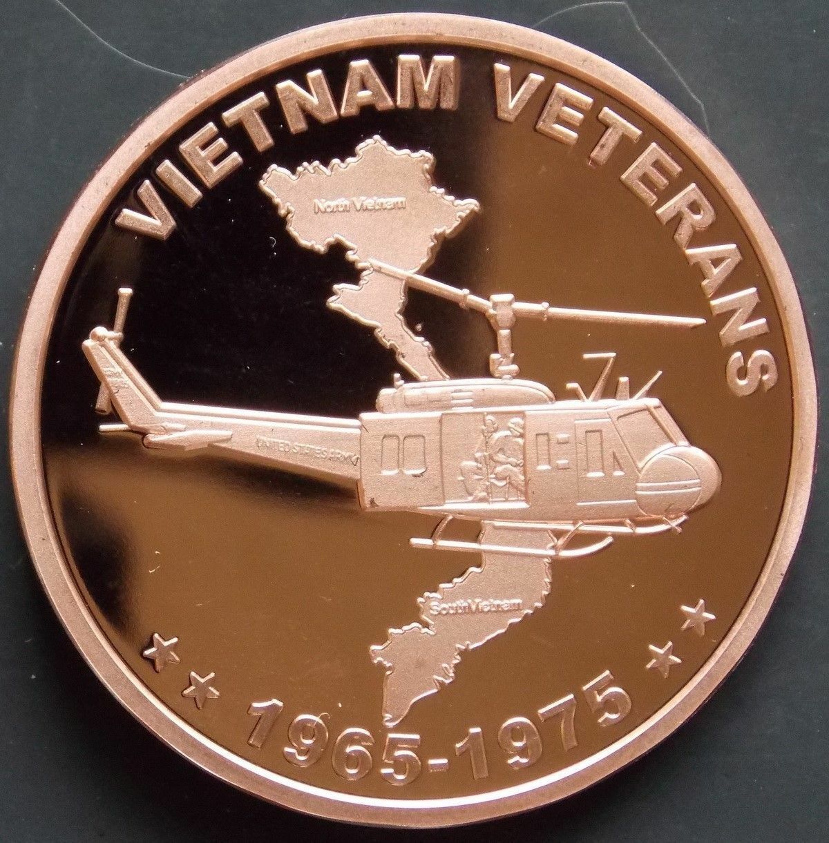 1 Oz Copper Round - Vietnam Veterans