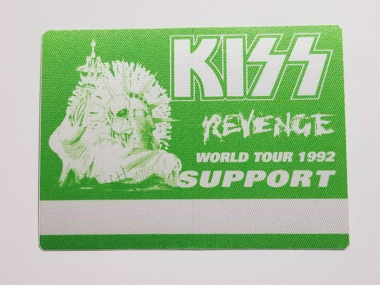 Unused Satin Kiss Revenge World Tour 1992 Green Support Backstage Pass Sticker