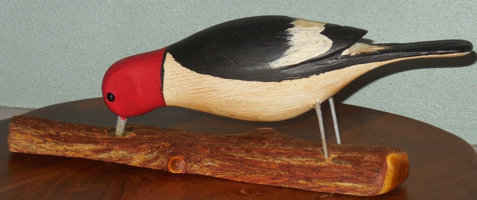 Red-headed Woodpecker Bird Hand Carved Jim Slack Pekin Il Decoy Carver