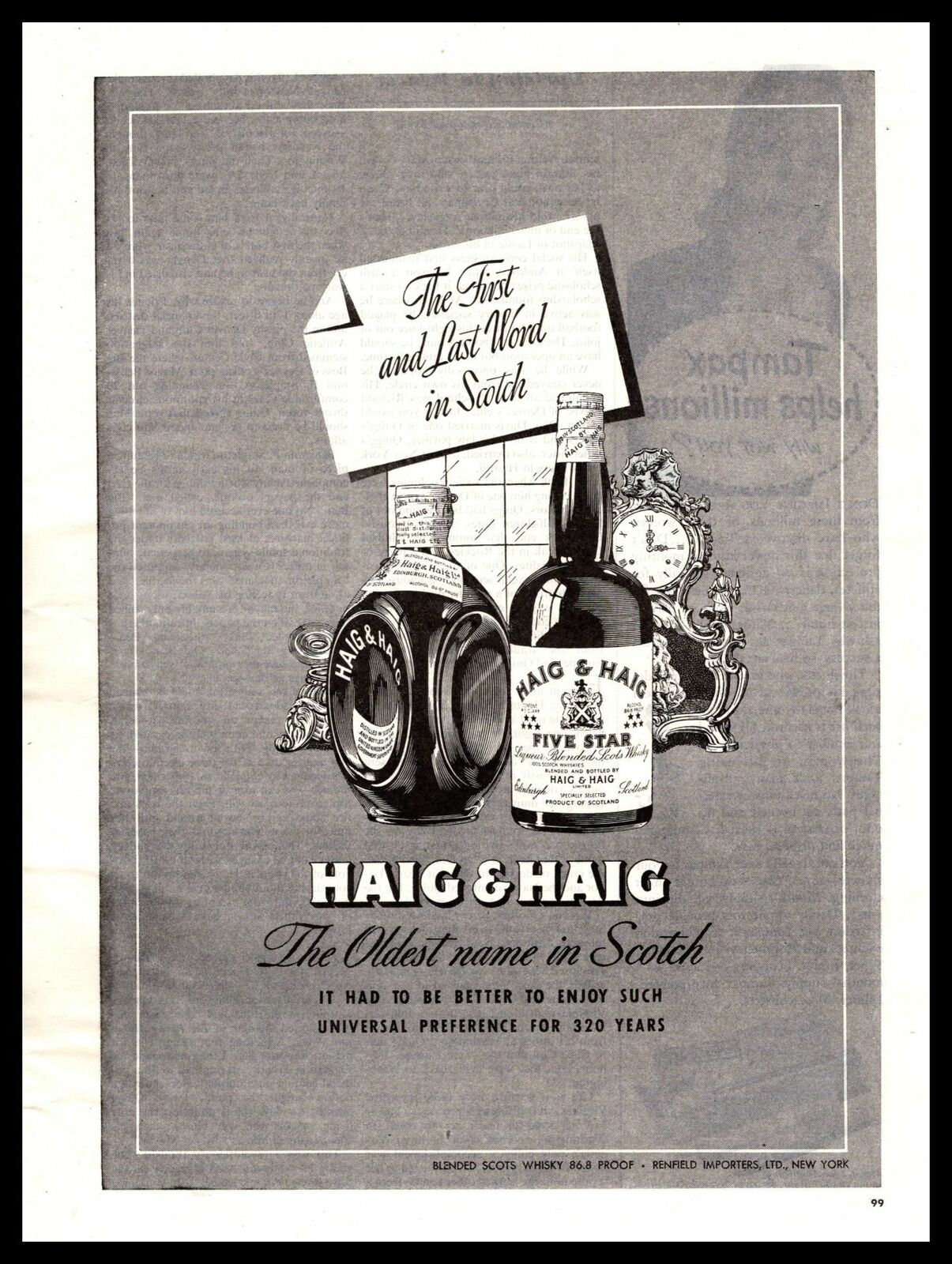 1947 Haig & Haig Five Star Scotch Whisky "it Had To Better" Vintage Print Ad