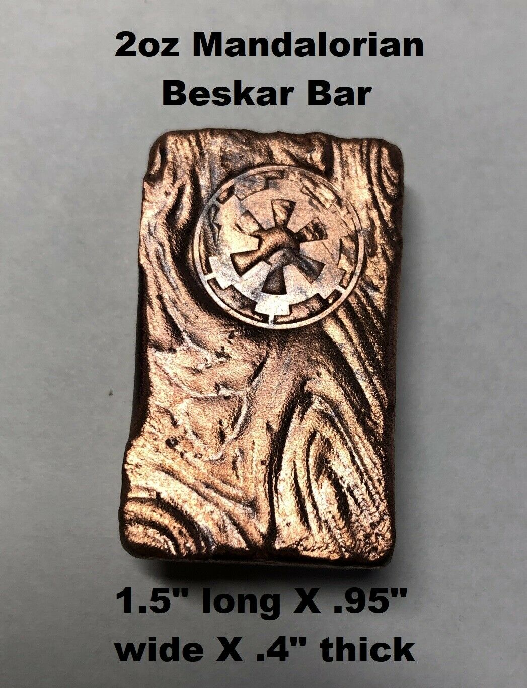 2+ Oz Hand Poured Mandalorian Beskar Bar - 999 Fine - Art Collectible Bullion