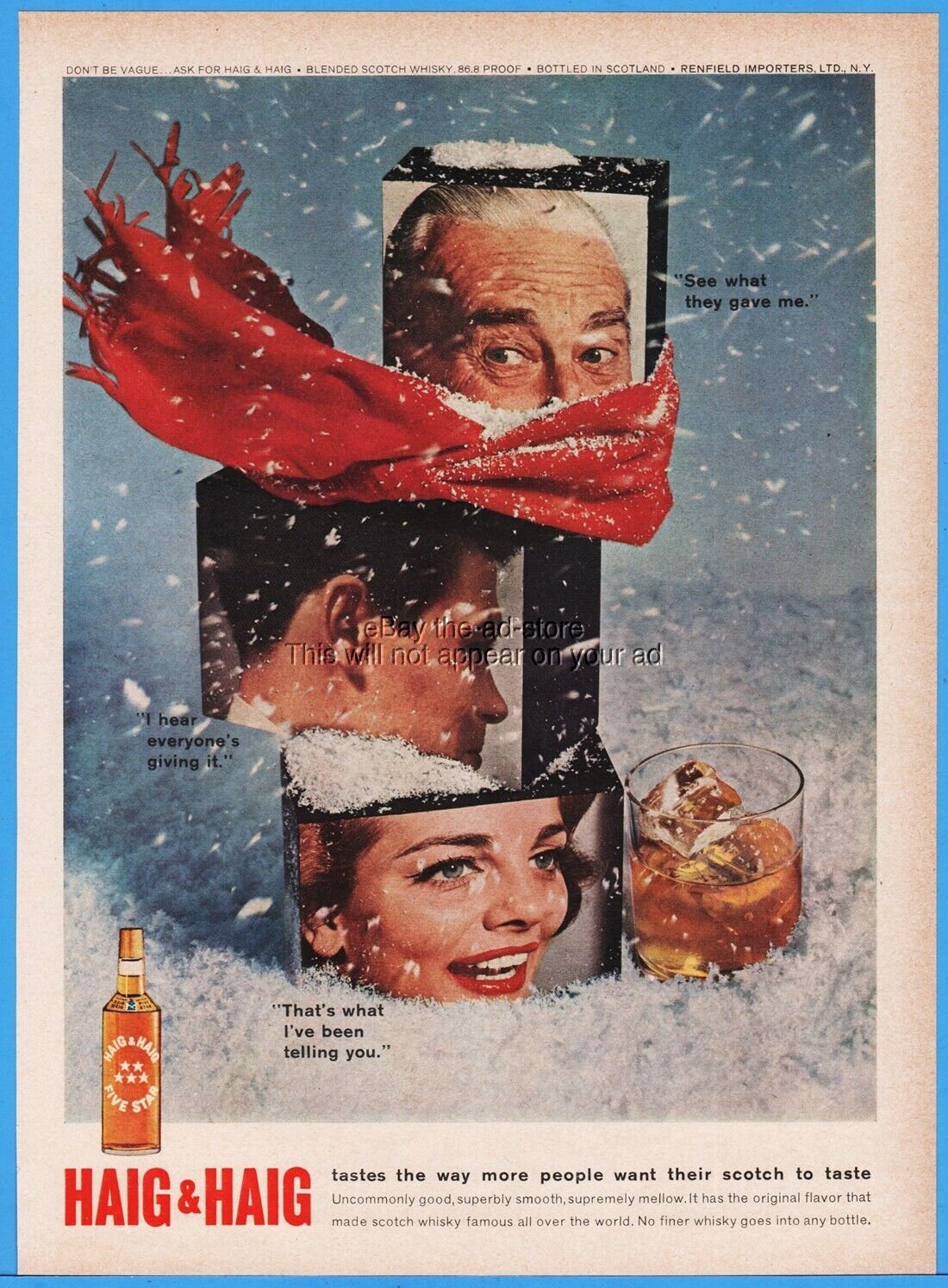 1962 Haig & Haig Five Star Scotch Whisky Christmas Theme Vintage Photo Print Ad