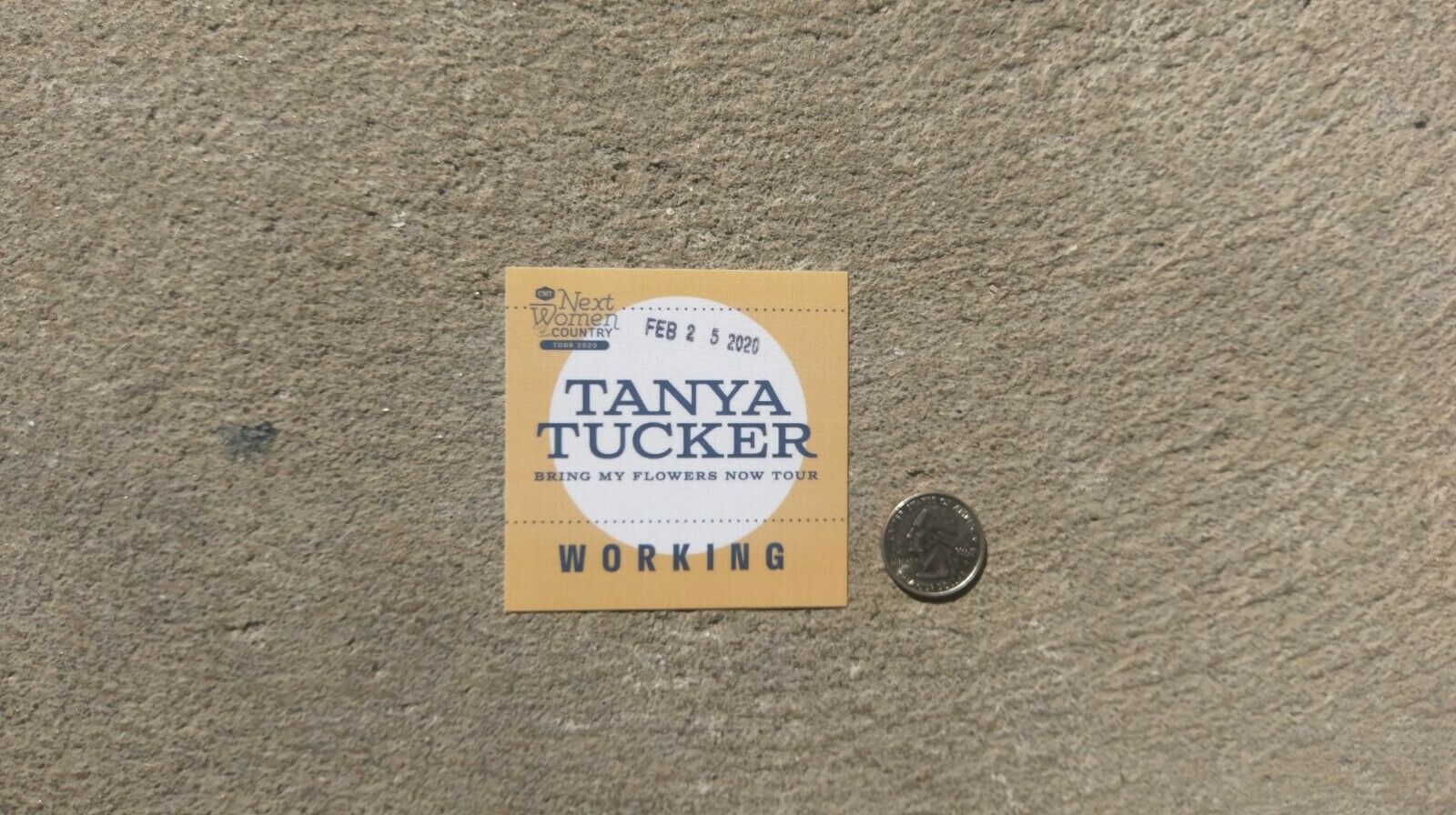 Tanya Tucker - 2020 Tour 'working' (crew) Backstage Pass Satin - Rare!!!